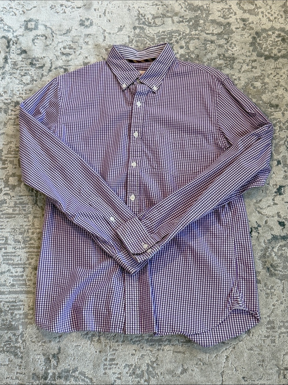 Brooks Brothers Purple Gingham Button-Down Shirt
